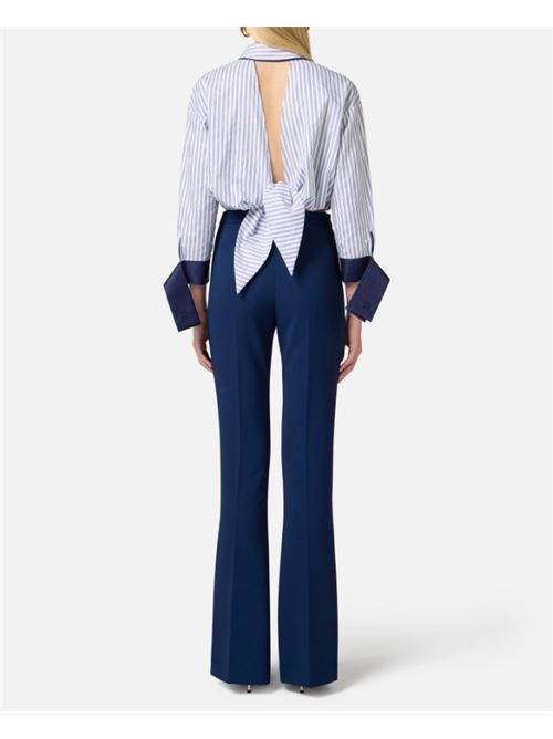 SHIRT WITH KNOT ON THE BACK ELISABETTA FRANCHI | CA09451E2DL6 bianco/oltremare